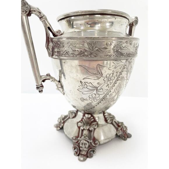 Simpson Hall Miller & Co Quadruple Plate 1877 Silver Trophy Urn Buttery Floral - Picture 8 of 16
